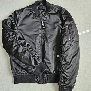 Bershka Bomber Jacket (Black) Size S